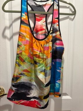 Trina Turk Silk Multicolor Racerback Tank Top size S